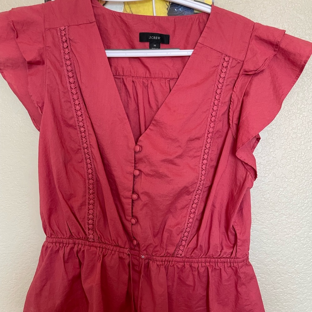 J Crew flutter sleeve blouse